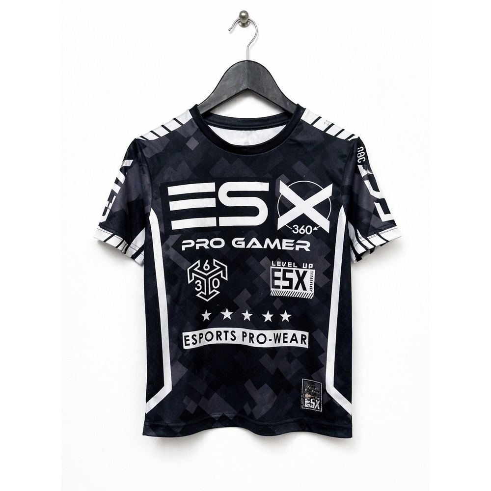 ESX 360 Esports Pro Gamer Jersey Youth Size 8 Black Gaming Shirt GGWP Polyester